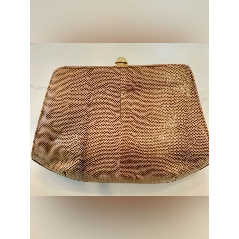 Vintage Women's Clutch Leather Bag in Light Brown